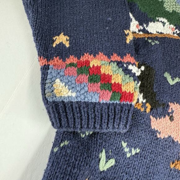 VTG SIGNATURES NORTHERN ISLES KNITTED BY HAND M KNIT SWEATER NOAH'S ARK - Picture 4 of 8